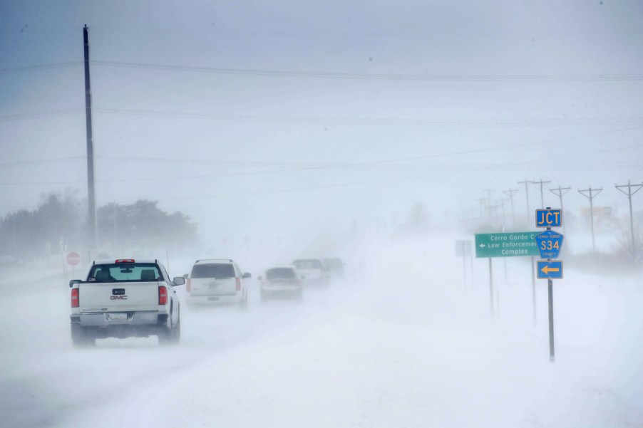 Cars driving on ice