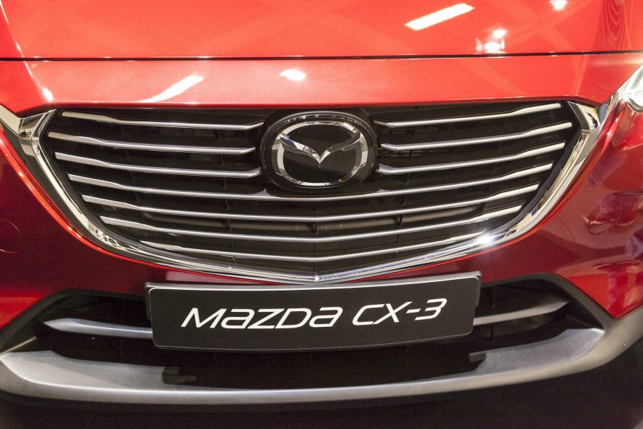 The Mazda CX-3 on display at an automotive show in Germany.