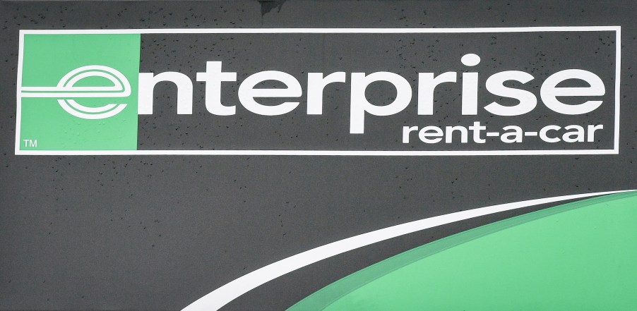 An Enterprise rental car sign in Bristol, as the company was the highest rated worldwide vehicle rental firm with 78% in an annual survey by Which? Travel magazine