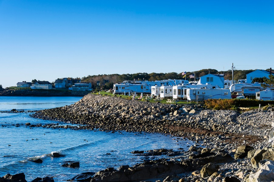 Oceanfront RV campground overlooking the Maine coastline