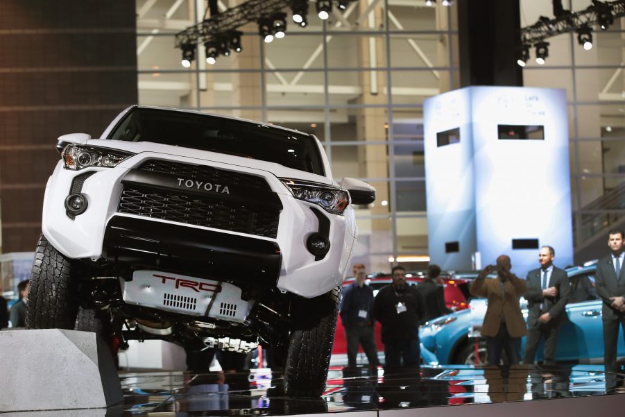 A Toyota 4Runner TRD Pro on display at an auto show