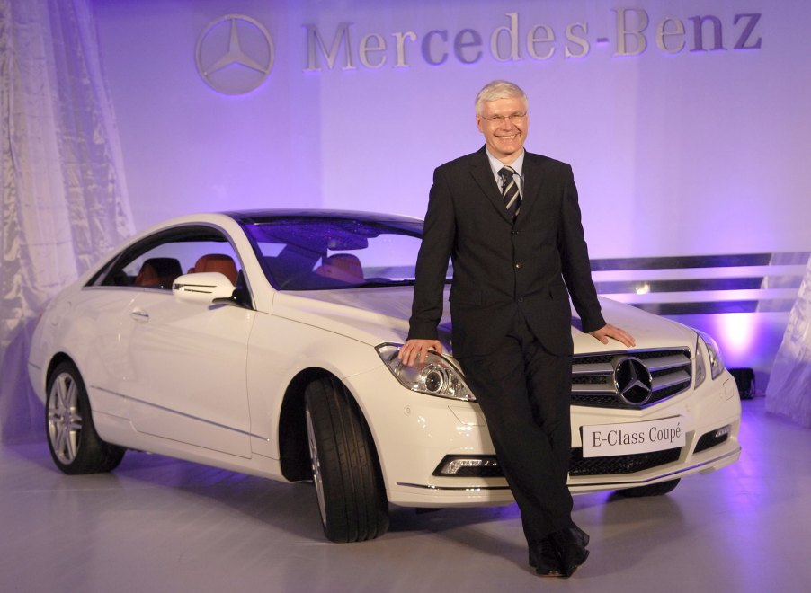 Mercedes-Benz, India, managing director and CEO Wilfrid Aulbur with the Mercedes Benz E-Class Coupe