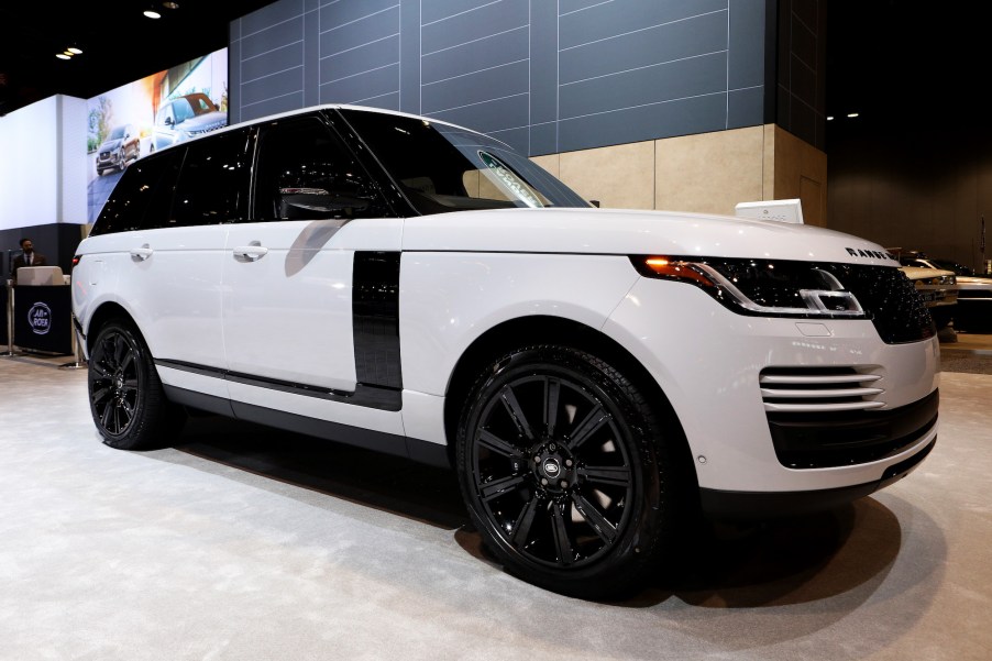 A white 2020 Land Rover Range Rover is on display at the 112th Annual Chicago Auto Show at McCormick Place in Chicago, Illinois on February 6, 2020.