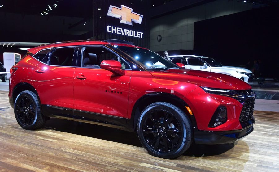 A Chevy Blazer on display at an auto show