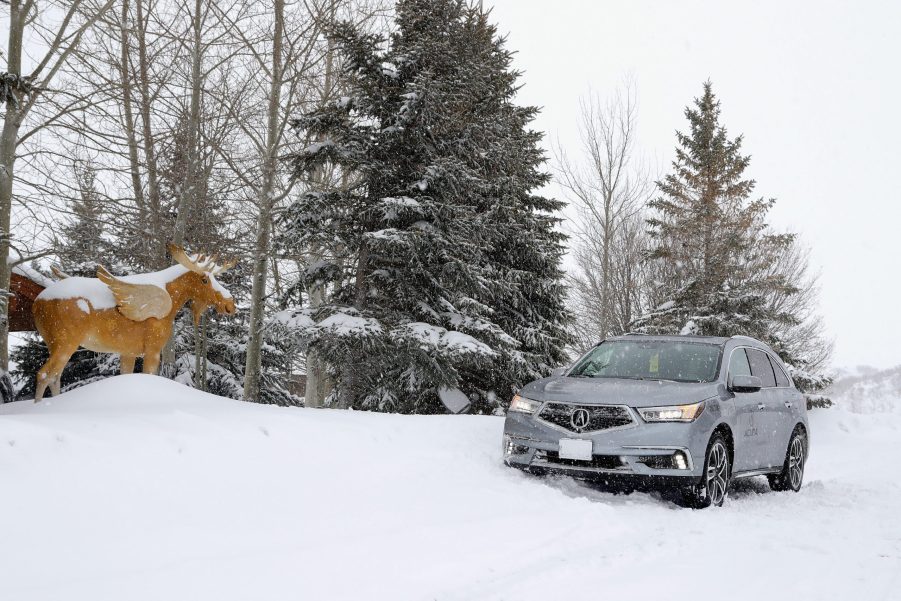 A view of the 2017 Acura MDX Sport Hybrid SH-AWD during Sundance Film Festival