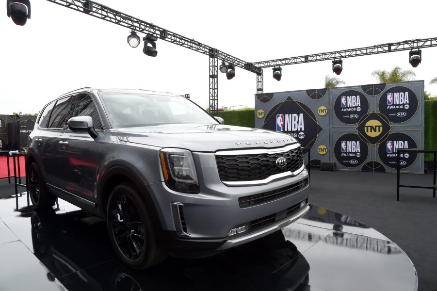 A Kia Telluride is seen during the 2019 NBA Awards presented by Kia on TNT at Barker Hangar