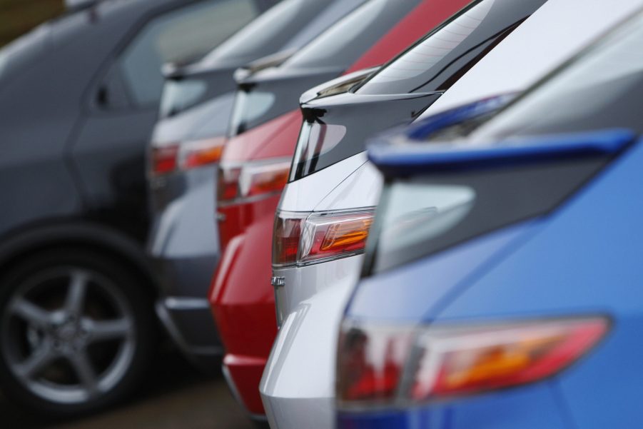 Honda Accords parked on a sales lot