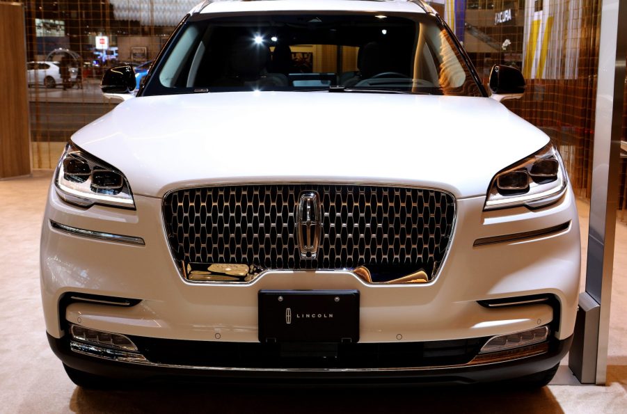 White 2020 Lincoln Aviator is on display at the 112th Annual Chicago Auto Show