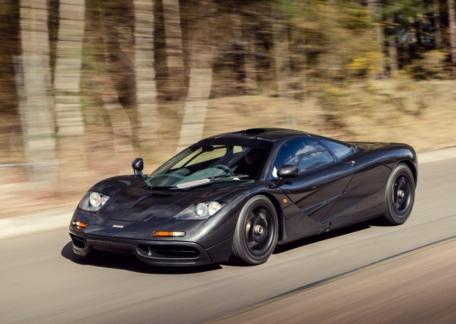 An image of a McLaren F1 out on the road.