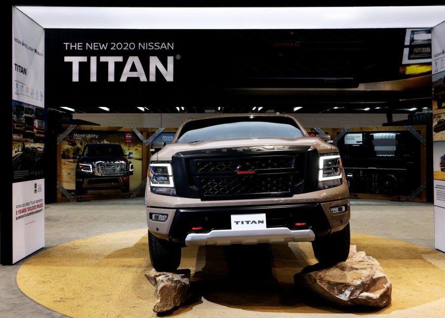 2020 Nissan Titan is on display at the 112th Annual Chicago Auto Show at McCormick Place