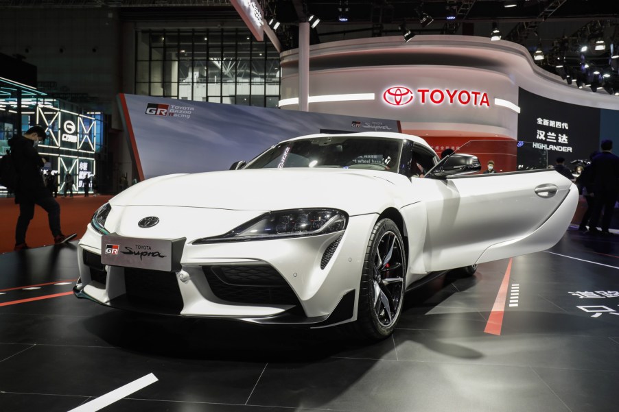 A white 2021 Toyota Supra