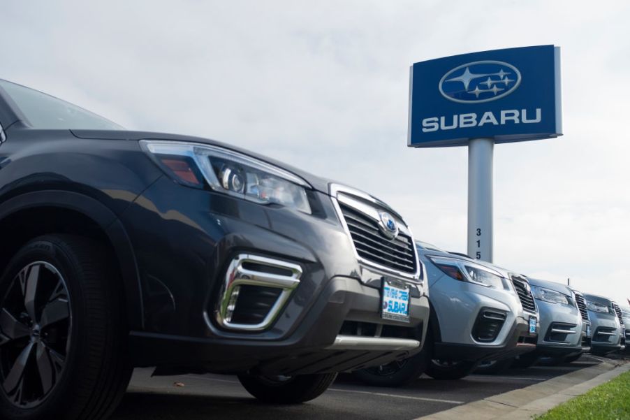 subaru logo at a dealership