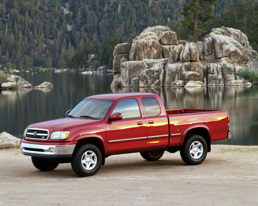 A red 1999 Toyota Tundra