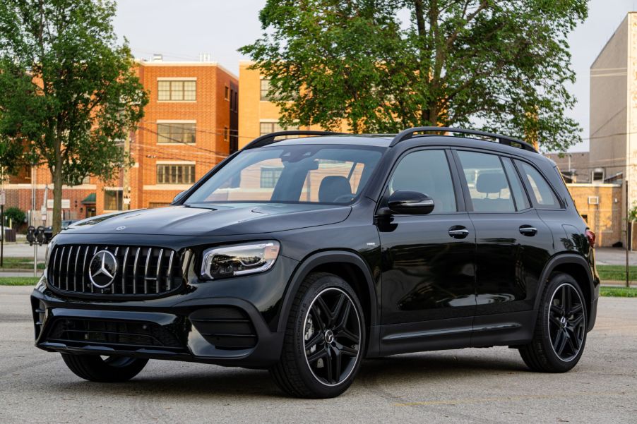 A black 2021 Mercedes-AMG GLB 35 in a parking lot