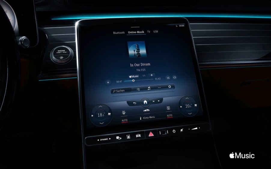 The user interface of Apple Music in the Mercedes-Benz EQS