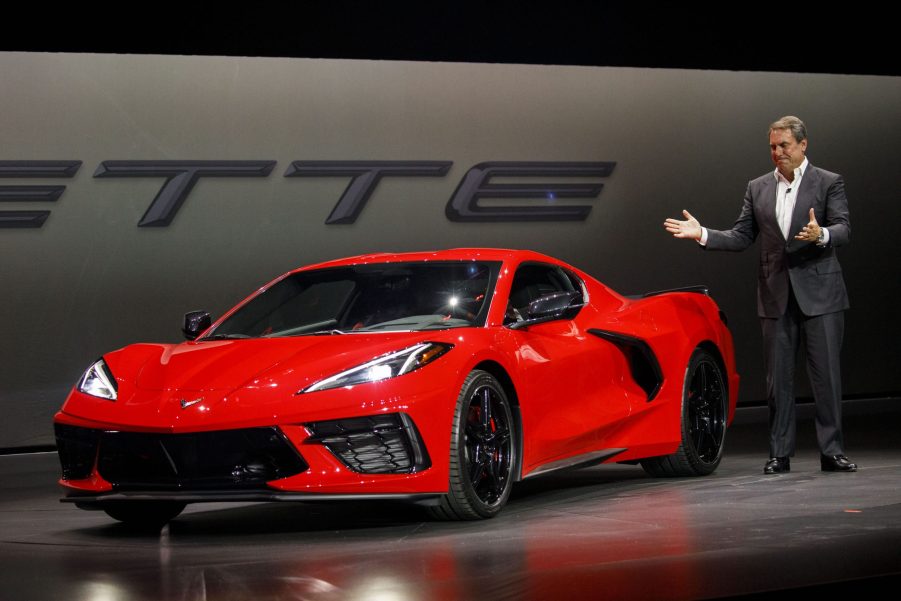 Mark Reuss, president of General Motors Co. (GM), speaks during an unveiling event for the GM red 2020 Chevrolet Corvette Stingray sports car in Tustin, California, U.S.