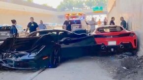 Three Ferraris crash in Philadelphia