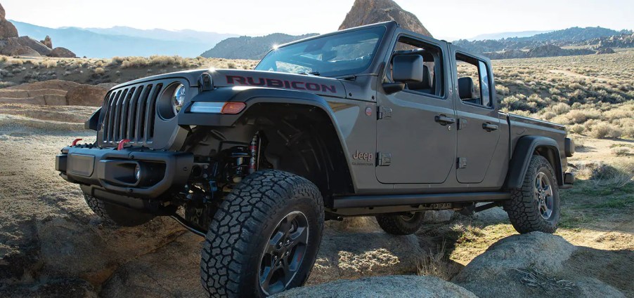 2021 Jeep Gladiator crawling on mountains