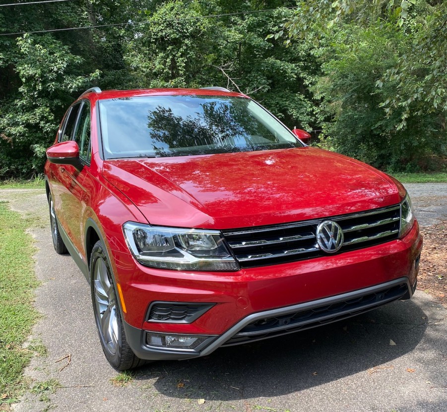 A red 2021 Volkswagen Tiguan