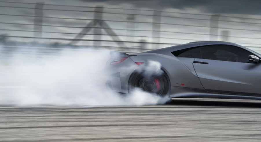 2022 Acura NSX Type-S tease doing smoky burnout