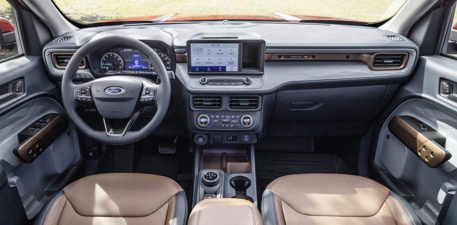 The interior of the new 2022 Ford Maverick pickup