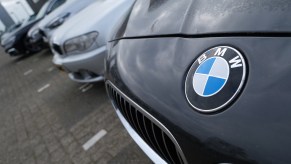 bmws parked outside dealership