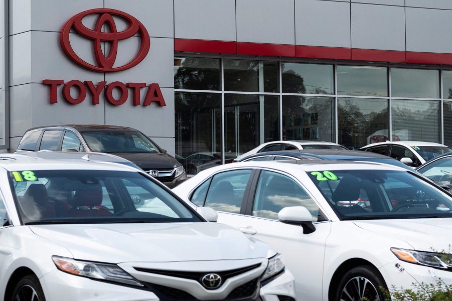 Brand New Toyotas Parked at Dealership