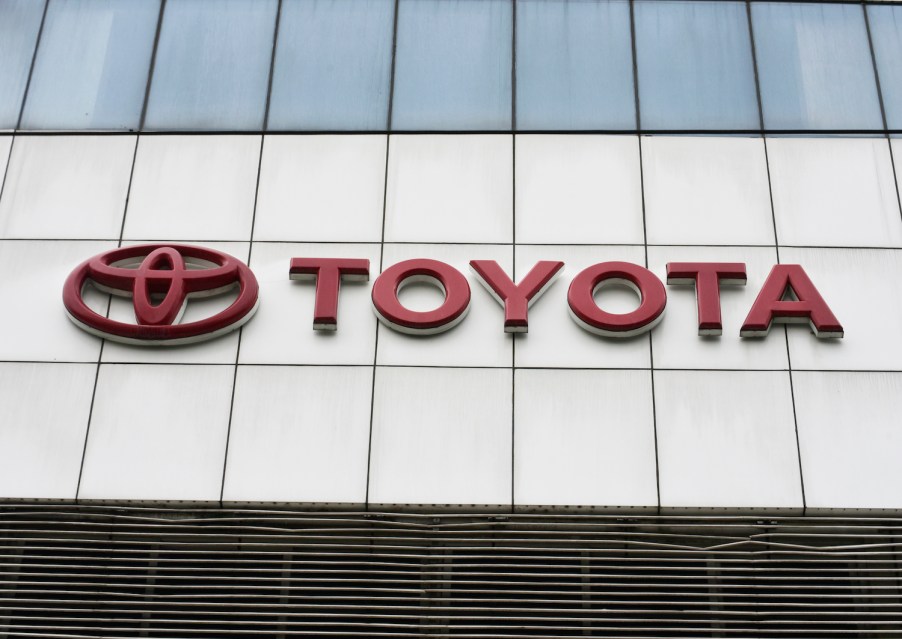 toyota logo on building