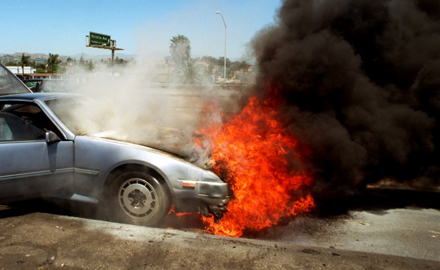 1986 300zx on fire