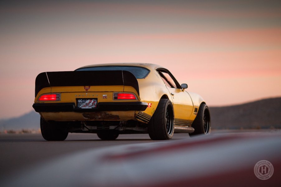 1971 Pontiac Trans Am parked trackside