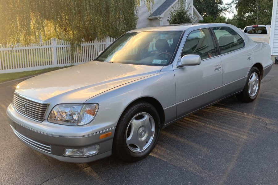 A silver 1999 Lexus LS 400 parked in a driveway