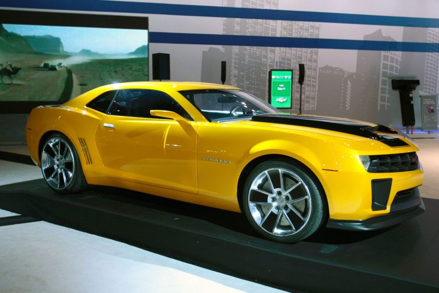 A yellow and black 2010 Camaro SS