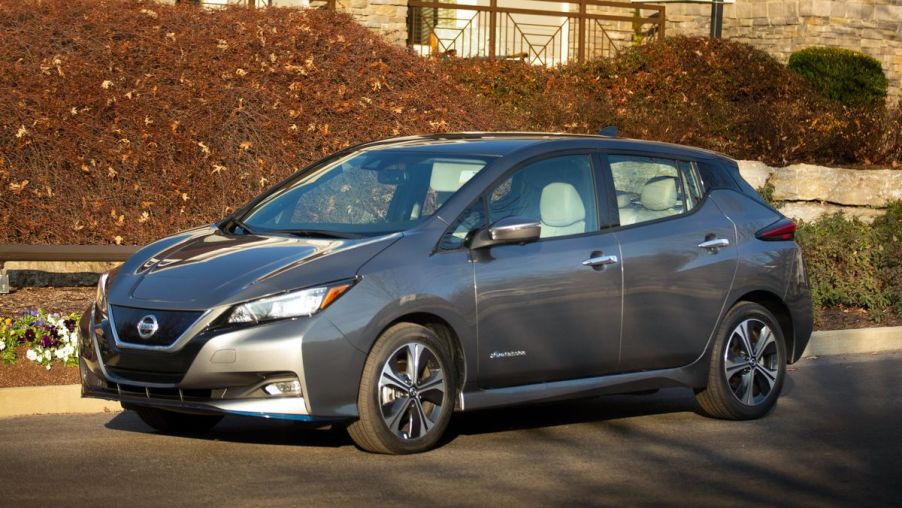 The 2022 Nissan Leaf parked outside