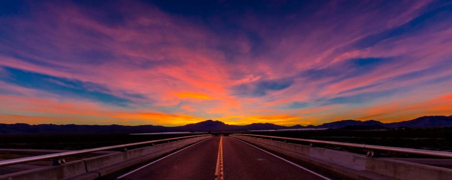 This is a photo of highway 15, outside of Las Vegas. Texas Man Alex Jones Destroyed the Cannonball Motorcycle Record on a $4,000 Yamaha FJR | Joe Sohm/Visions of America/Universal Images Group via Getty Images