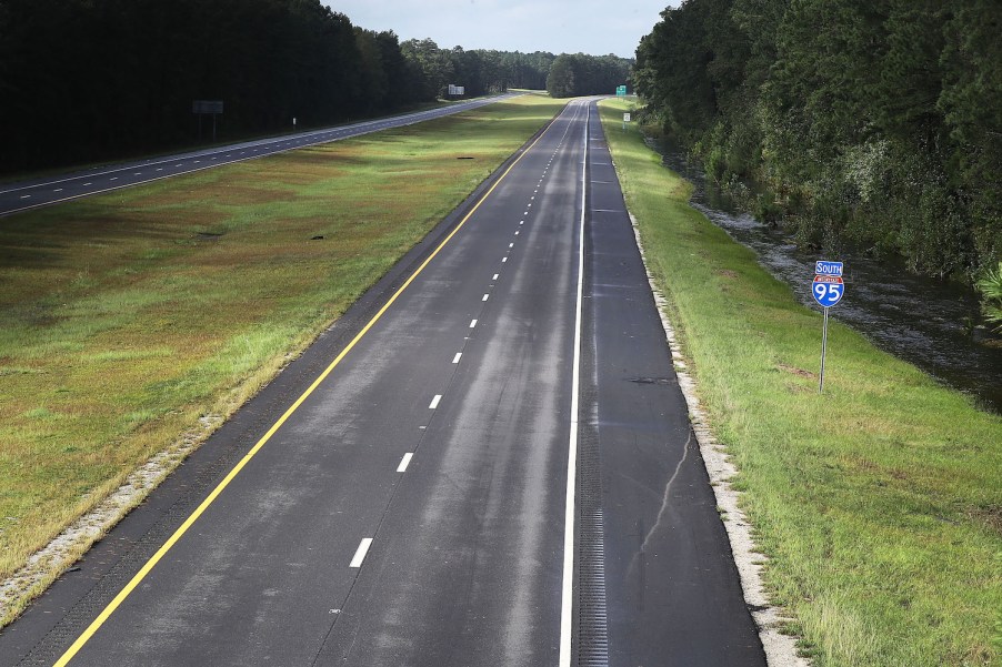 It is illegal to walk on the highway such as I95 interstate freeway, pictured here. | Joe Raedle/Getty Image