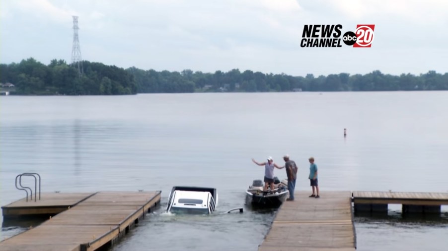 This GMC Sierra did not successfully launch a boat