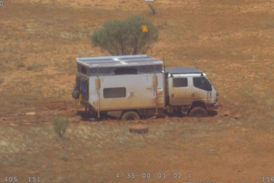 Overland Camper stuck deep in the Australian outback after flash flood