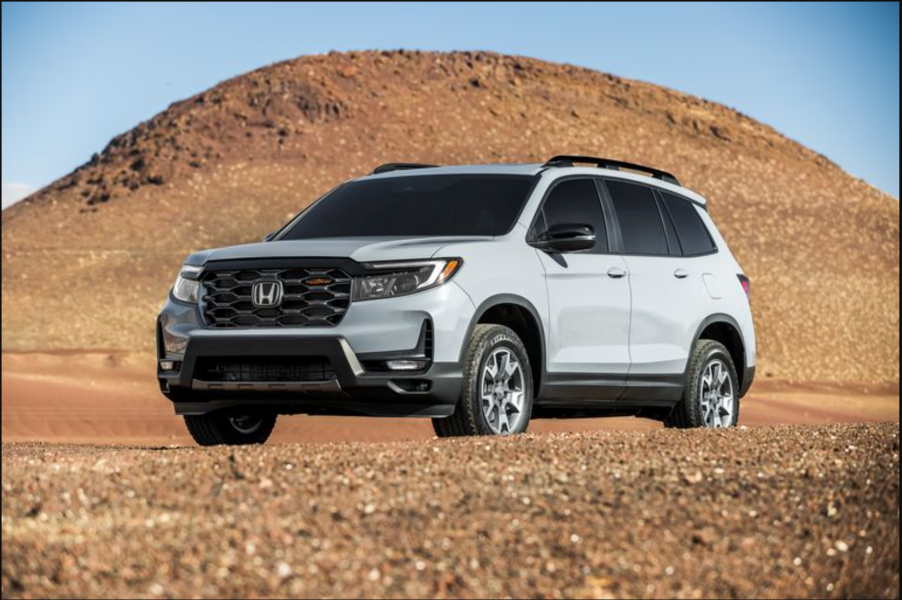 The 2022 Honda Passport TrailSport in the dirt