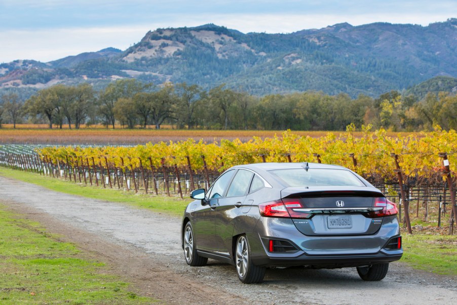 2021 Honda Clarity rear shot in the field