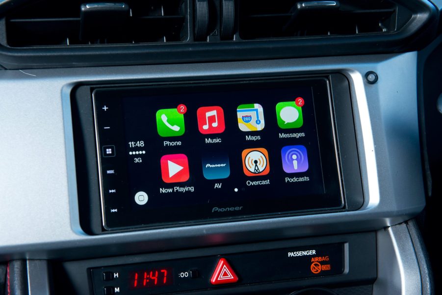 apple carplay audio system in a subaru brz