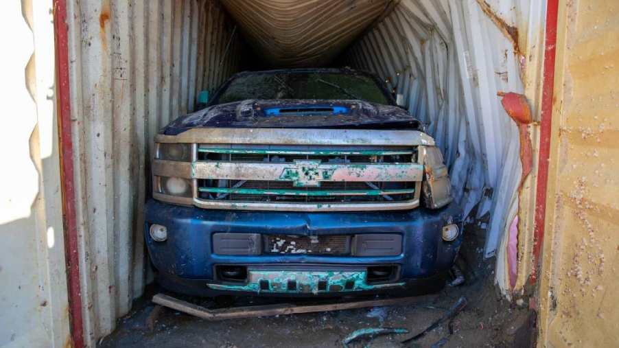 Sunken Chevy Silverado HD model