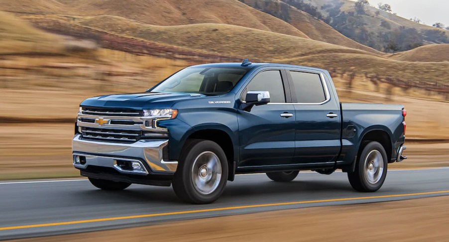 A blue 2022 Chevrolet Silverado 1500.