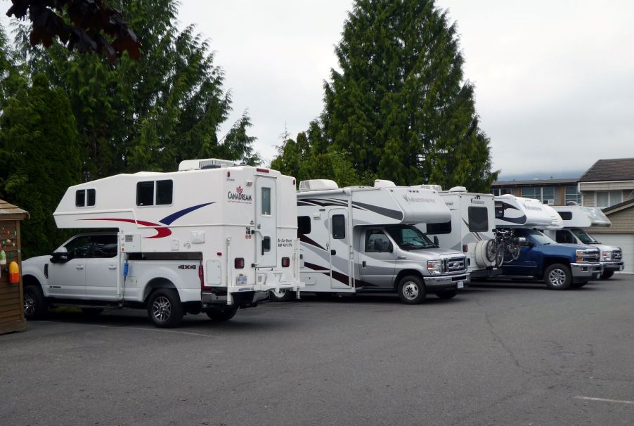 A collection of camper trucks taken by the National Motor Museum