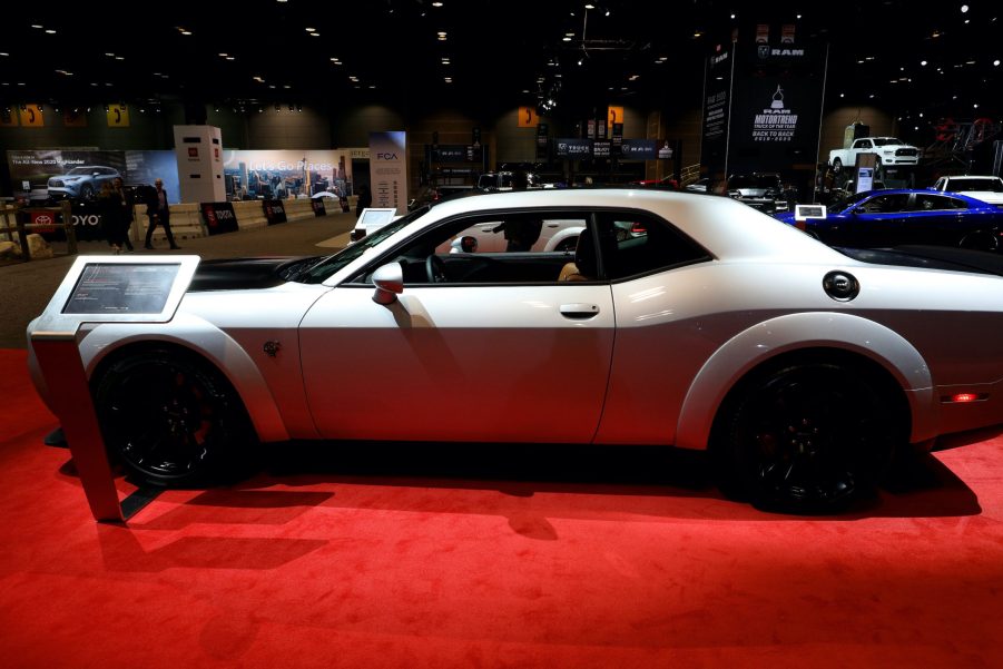 2020 Dodge Challenger Hellcat side view at the chicago auto show.