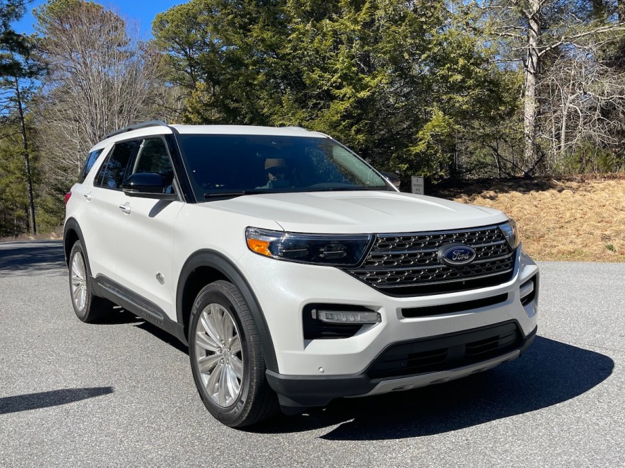 The 2021 Ford Explorer parked near trees