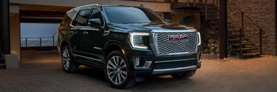 A dark colored 2022 GMC Yukon