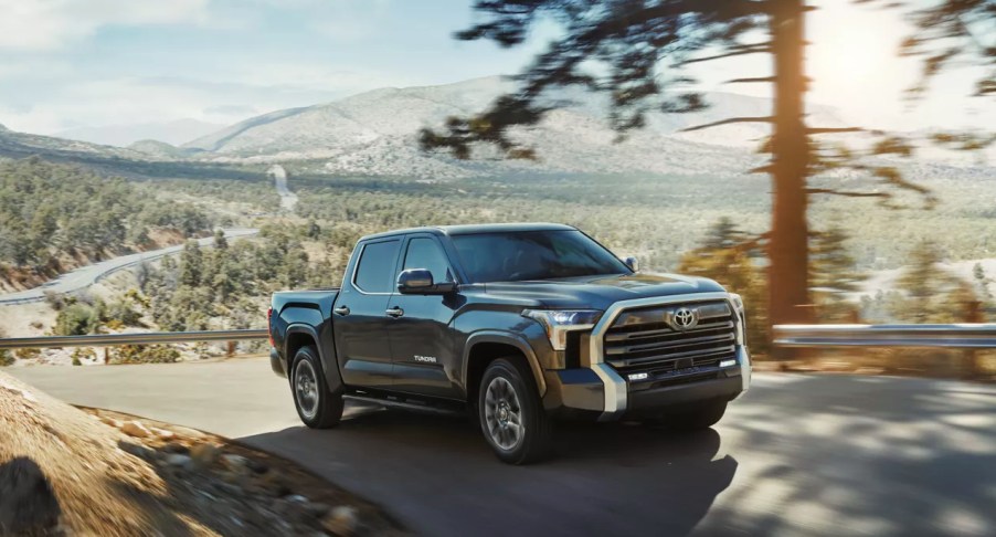 A gray 2022 Toyota Tundra full-size pickup truck.