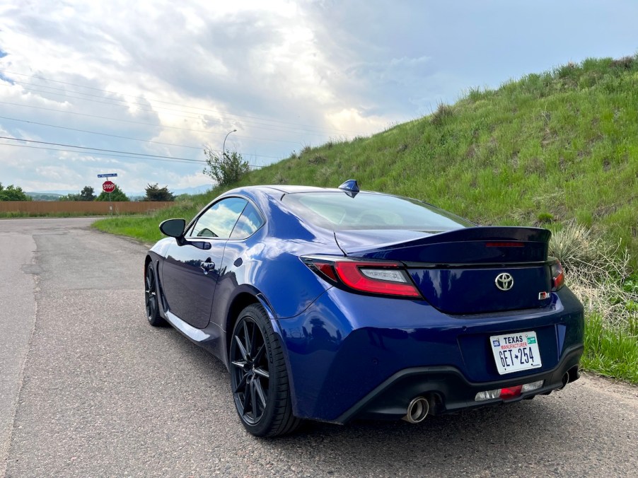 A 2023 Toyota GR86 on a backroad