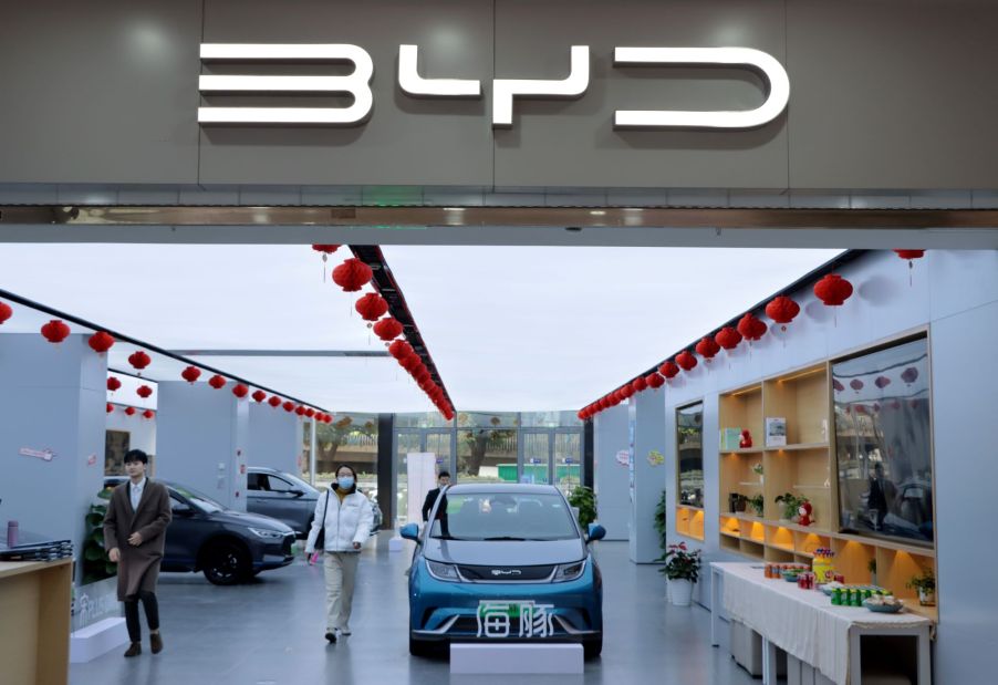 A BYD dealership, which houses the best EVs in the world.