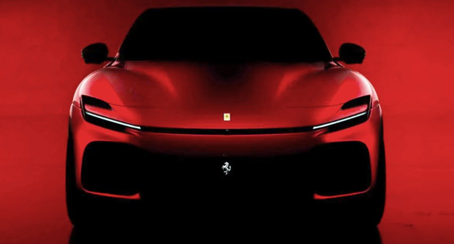 A red Ferrari SUV concept.